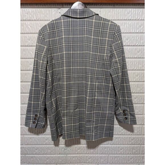 Treasure & Bond Women's Gray Plaid Pattern Long-Sleeve Blazer Jacket Size M - Picture 5 of 10